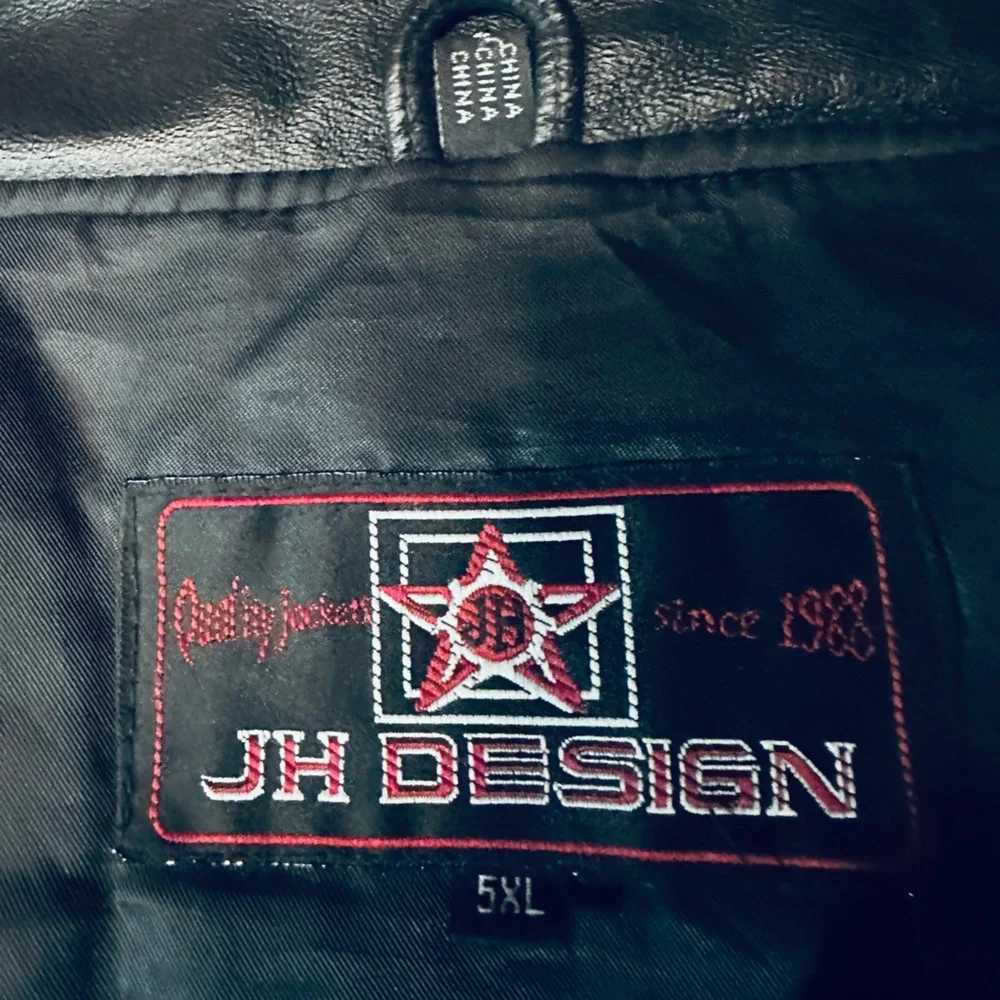 JH Design Vintage MLB Baseball Team All Over Patch Black Leather Jacket